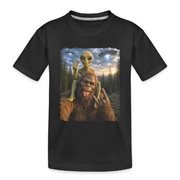 Bigfoot, Alien Rocker, Musique Rock, Main de Rock, OVNI - T-shirt bio Premium Enfant - noir - Devant
