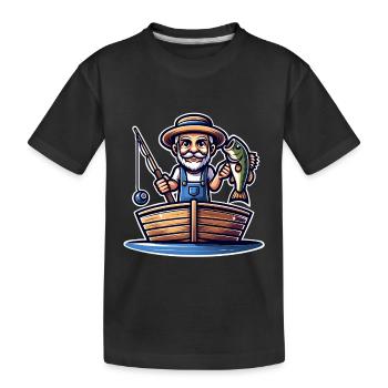 Pêcheur - T-shirt bio Premium Enfant - noir - Devant