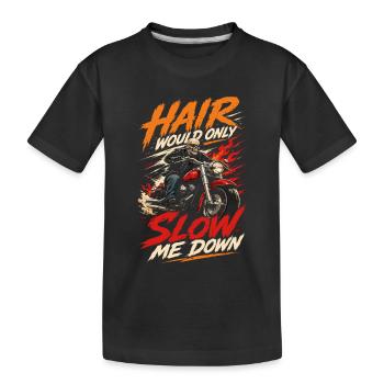 Humour Chauve Motard | Moto Squelette Badass - T-shirt bio Premium Enfant - noir - Devant