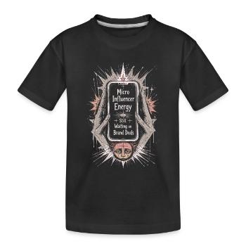 Micro Influenceur Créateur Énergie Rétro Art Téléphone - T-shirt bio Premium Enfant - noir - Devant