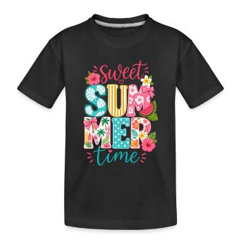 Été Vacances Soleil Tropical Fruit Cadeau - T-shirt bio Premium Enfant - noir - Devant