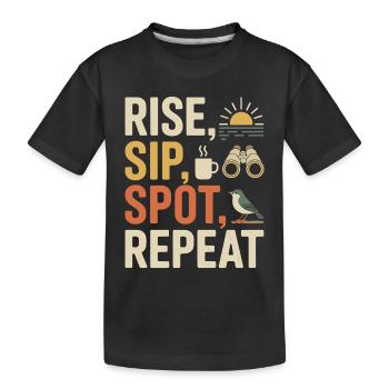 Lève-toi, bois, observe, répète - T-shirt bio Premium Enfant - noir - Devant