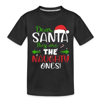 Cher Père Noël, ce sont les vilains Funny Christmas - T-shirt bio Premium Enfant - noir - Devant