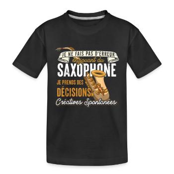 Saxophone Créatif: Décisions Spontanées - T-shirt bio Premium Enfant - noir - Devant