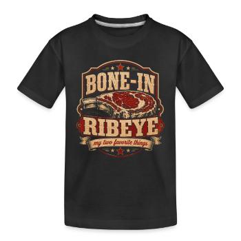 Barbecue Meat Humor Prime Rib Gift - Kids' Premium Organic T-Shirt - black - Front