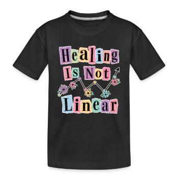 Die Heilung psychischer Gesundheit ist nicht linear - Kinder Premium Bio T-Shirt - Schwarz - Vorne