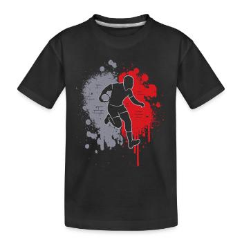 Rugby Player Splash of Color Kids Men Boys Rugby - Kids' Premium Organic T-Shirt - black - Front