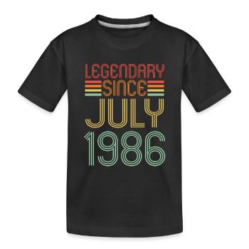 Légendaire depuis juillet 1986, anniversaire - T-shirt bio Premium Enfant - noir - Devant