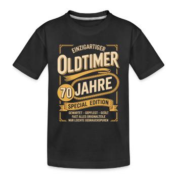 70. Geburtstag Oldtimer - Kinder Premium Bio T-Shirt - Schwarz - Vorne