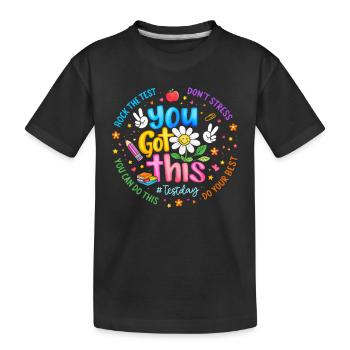 You Can Do It Review | School motivation - Kids' Premium Organic T-Shirt - black - Front