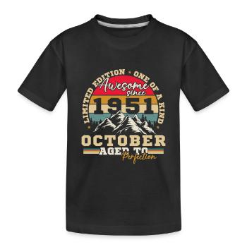 Oktober 1951 Vinatge Retro Geburtstagsgeschenk - Kinder Premium Bio T-Shirt - Schwarz - Vorne