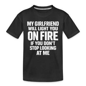 Humour Couple Copine Jalouse Drôle Cadeau - T-shirt bio Premium Enfant - noir - Devant