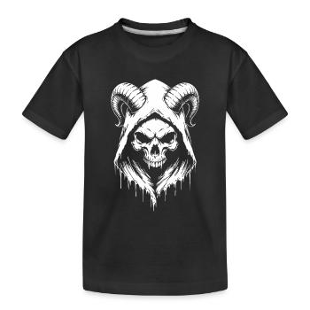 Crâne aux cornes - T-shirt bio Premium Enfant - noir - Devant