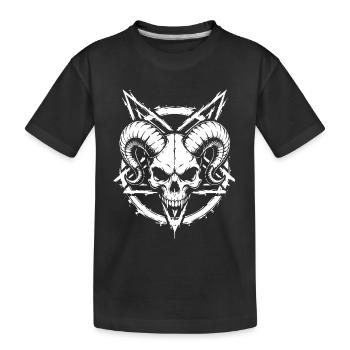 Crâne aux cornes - T-shirt bio Premium Enfant - noir - Devant