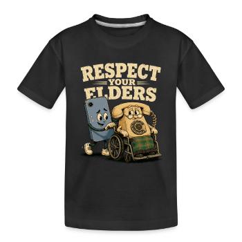Respectez vos aînés, smartphone rétro, téléphone - T-shirt bio Premium Enfant - noir - Devant