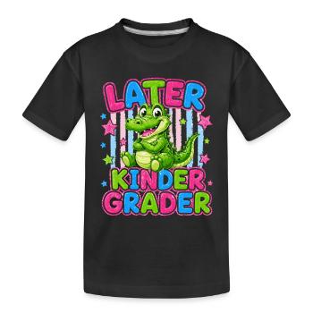 Au Revoir La Maternelle Bonjour Le CP | Crocodile - T-shirt bio Premium Enfant - noir - Devant