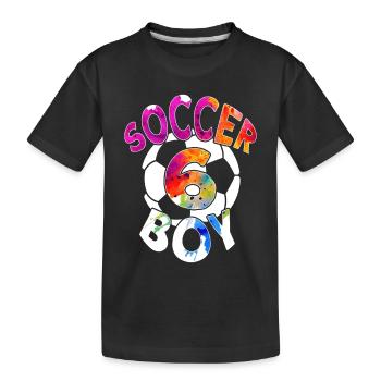6 ANS FOOTBALLEUR NUMÉRO 6 FOOTBALL 6E ANNIVERSAIRE - T-shirt bio Premium Enfant - noir - Devant