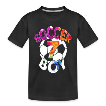 7 ANS FOOTBALLEUR NUMÉRO 7 FOOTBALL 7E ANNIVERSAIRE - T-shirt bio Premium Enfant - noir - Devant