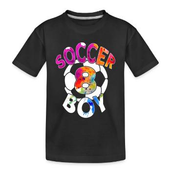 8 ANS FOOTBALLEUR NUMÉRO 8 FOOTBALL 8E ANNIVERSAIRE - T-shirt bio Premium Enfant - noir - Devant