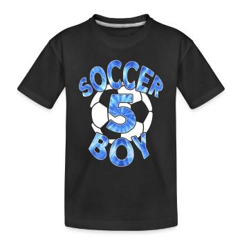 5 ANS DE FOOTBALLEUR NUMÉRO 5 FOOTBALL 5E ANNIVERSAIRE - T-shirt bio Premium Enfant - noir - Devant