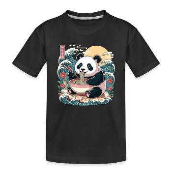 Kawaii Panda Ramen Lover Vagues d’anime mignonnes - T-shirt bio Premium Enfant - noir - Devant