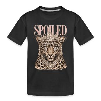 Léopard Gâté Couronne Diamants | Design Reine - T-shirt bio Premium Enfant - noir - Devant