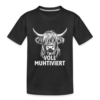 Voll Muhtviert Hochland Rind - Kinder Premium Bio T-Shirt - Schwarz - Vorne
