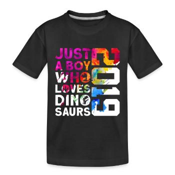DINO 2019 DINOSAUR 7TH BIRTHDAY - Kids' Premium Organic T-Shirt - black - Front