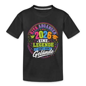 Kita Abgänger 2026 Legendenjahrgang - Kinder Premium Bio T-Shirt - Schwarz - Vorne
