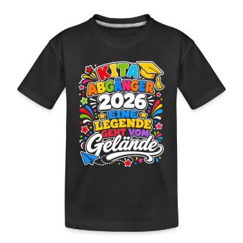 Kita Abgänger 2026 Farbenfrohe Legende - Kinder Premium Bio T-Shirt - Schwarz - Vorne