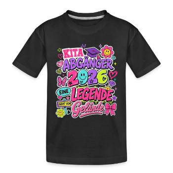 Kita Abgänger 2026 – Bunte Abschiedslegende - Kinder Premium Bio T-Shirt - Schwarz - Vorne