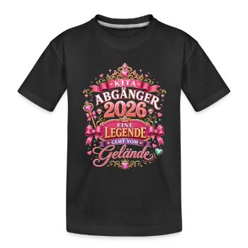 Kita Abgänger 2026 im Prinzessinnenstil - Kinder Premium Bio T-Shirt - Schwarz - Vorne