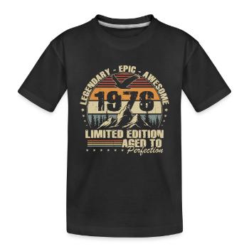 50. Geburtstag Geschenk 1976 Jahrgang Retro - Kinder Premium Bio T-Shirt - Schwarz - Vorne
