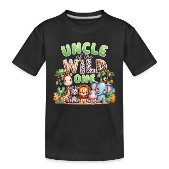 Uncle of the Wild One - Kids' Premium Organic T-Shirt - black - Front