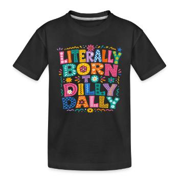 Born To Dilly Dally Humour Flemme Rétro - T-shirt bio Premium Enfant - noir - Devant