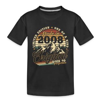 Cadeau d’anniversaire vintage vintage 2008 rétro - T-shirt bio Premium Enfant - noir - Devant