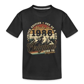 Cadeau d’anniversaire vintage vintage rétro 1986 - T-shirt bio Premium Enfant - noir - Devant