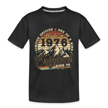 Cadeau d’anniversaire vintage vintage rétro 1976 - T-shirt bio Premium Enfant - noir - Devant