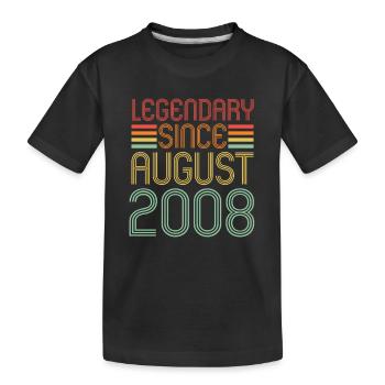 Légendaire depuis août 2008, anniversaire - T-shirt bio Premium Enfant - noir - Devant