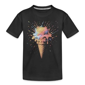 Cornet de Glace Multicolore Splash Ar - Kids' Premium Organic T-Shirt - black - Front