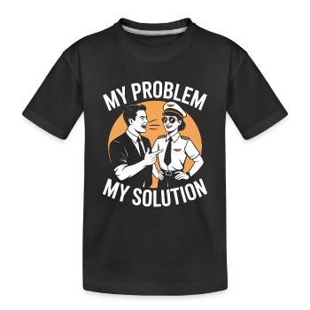 Pilote privé : mon problème : ma maman du pictogramme papa - T-shirt bio Premium Enfant - noir - Devant