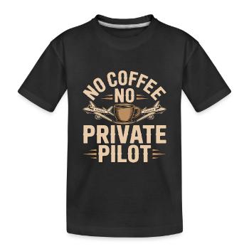 Pilote privé Pas de café Pas d’aviation Amoureux du café - T-shirt bio Premium Enfant - noir - Devant
