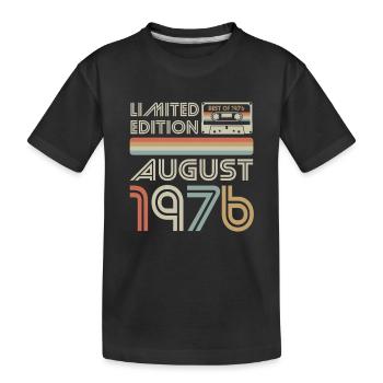 Cassette | Meilleur d’août 1976 | Édition limitée - T-shirt bio Premium Enfant - noir - Devant