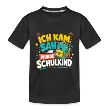 Schulkind - Kinder Premium Bio T-Shirt - Schwarz - Vorne