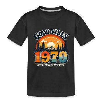 Coucher de soleil vintage des années 1970 - T-shirt bio Premium Enfant - noir - Devant