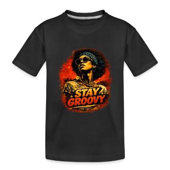 Stay Groovy – Style Soul Rétro - T-shirt bio Premium Enfant - noir - Devant