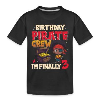 L’équipage des Black Boy Pirates fête de leurs 3 ans - T-shirt bio Premium Enfant - noir - Devant