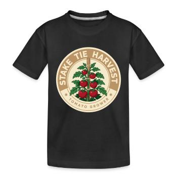 Motif de la récolte des plants de tomates dans le style vintage - T-shirt bio Premium Enfant - noir - Devant