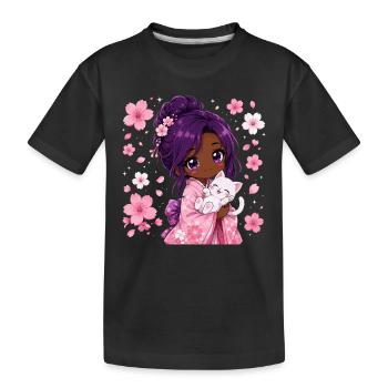 Black Girl Japanese - Kids' Premium Organic T-Shirt - black - Front
