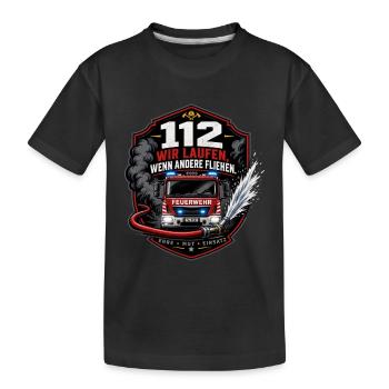 Feuerwehr - Kinder Premium Bio T-Shirt - Schwarz - Vorne